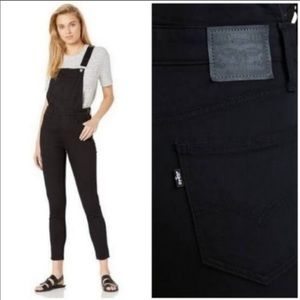Levi’s Black Skinny Jean Overalls
